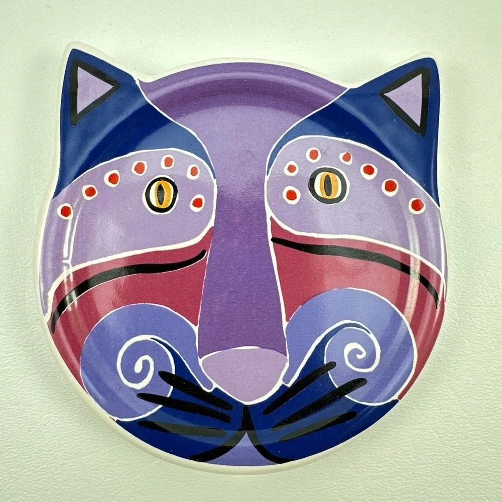 Cat Drink Coasters Ceramic Modern Vibrant Colors 4
